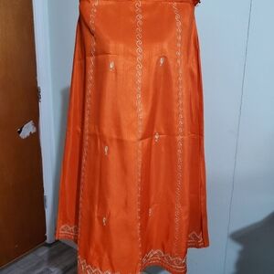 Orange Embroidered Lehenga Skirt Made in India Size 32 Boho Festival